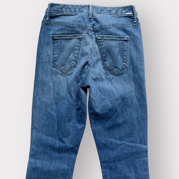 Mother Size 24 Blue Walking on Coals High Waisted Looker Ankle Fray Jeans - Picture 10 of 11